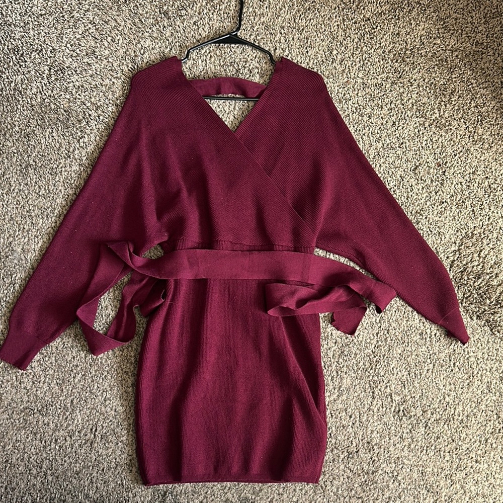 Burgundy Wrap Dress